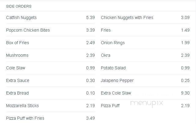 Harold's Chicken Shack - Merrillville, IN menu_pic