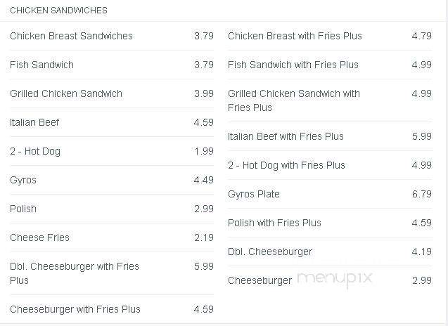 Harold's Chicken Shack - Merrillville, IN menu_pic