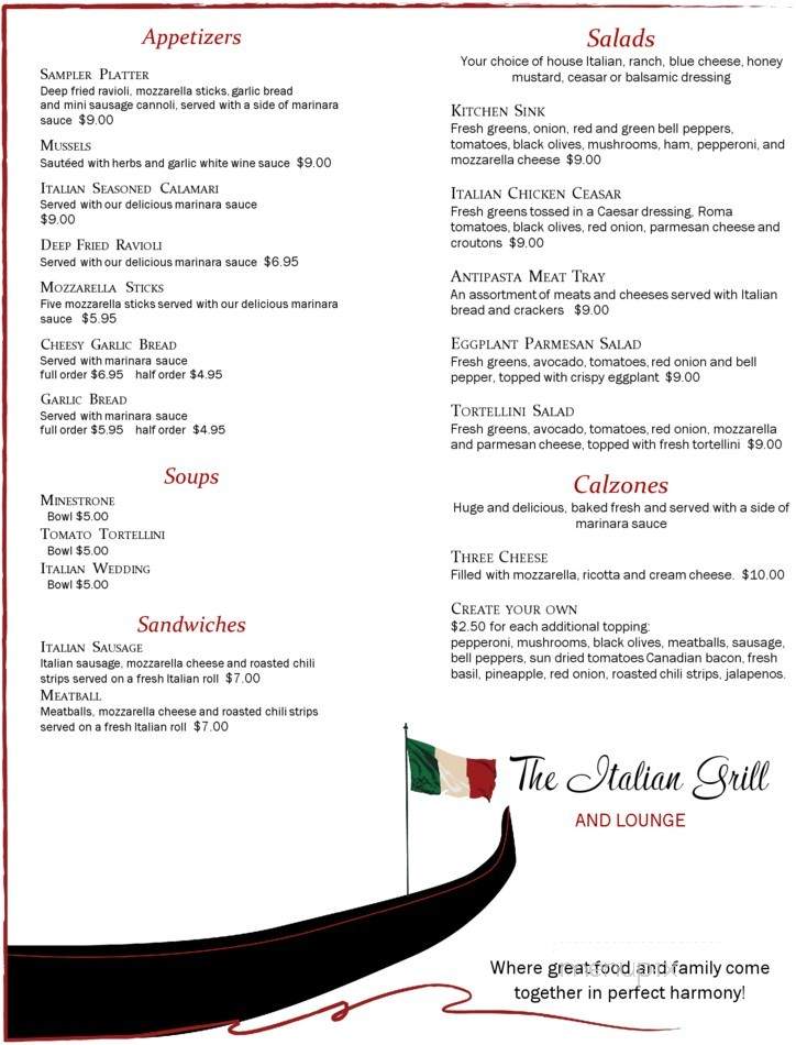 Italian Grill - Eaton, CO menu_pic