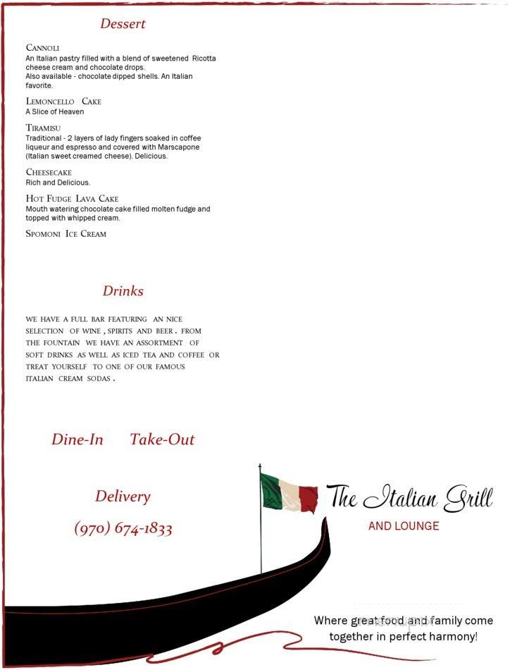 Italian Grill - Eaton, CO menu_pic