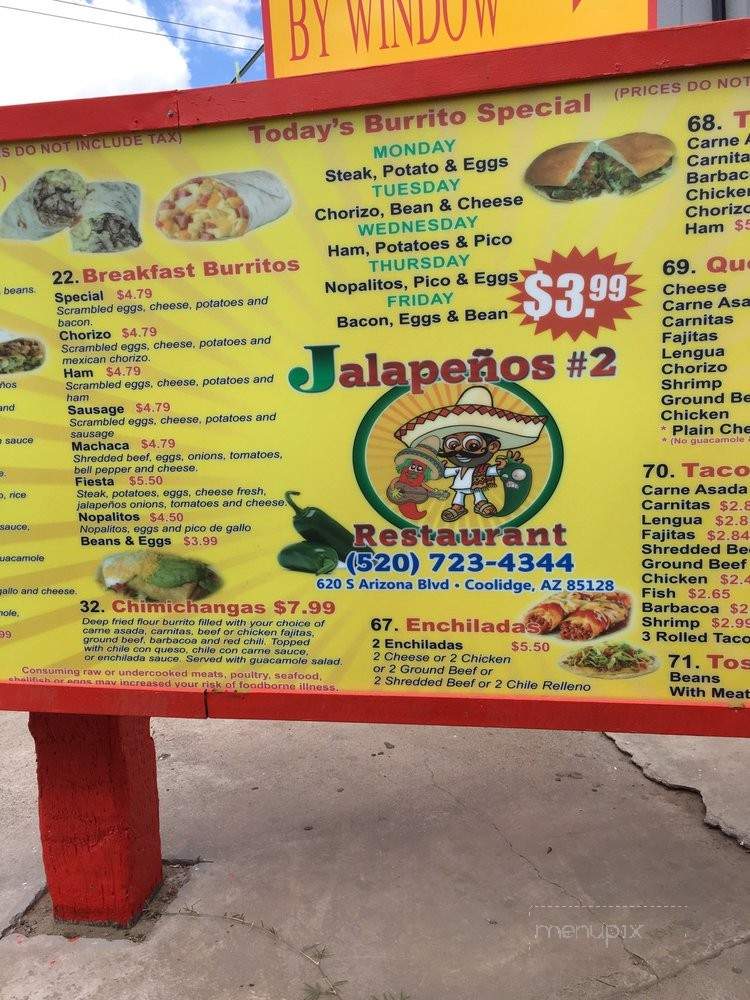Jalapeno's Restaurant - Florence, AZ menu_pic