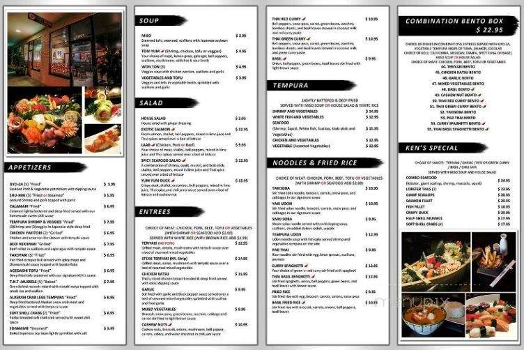 Ken Sushi & Asian Bistro - Clearwater, FL menu_pic