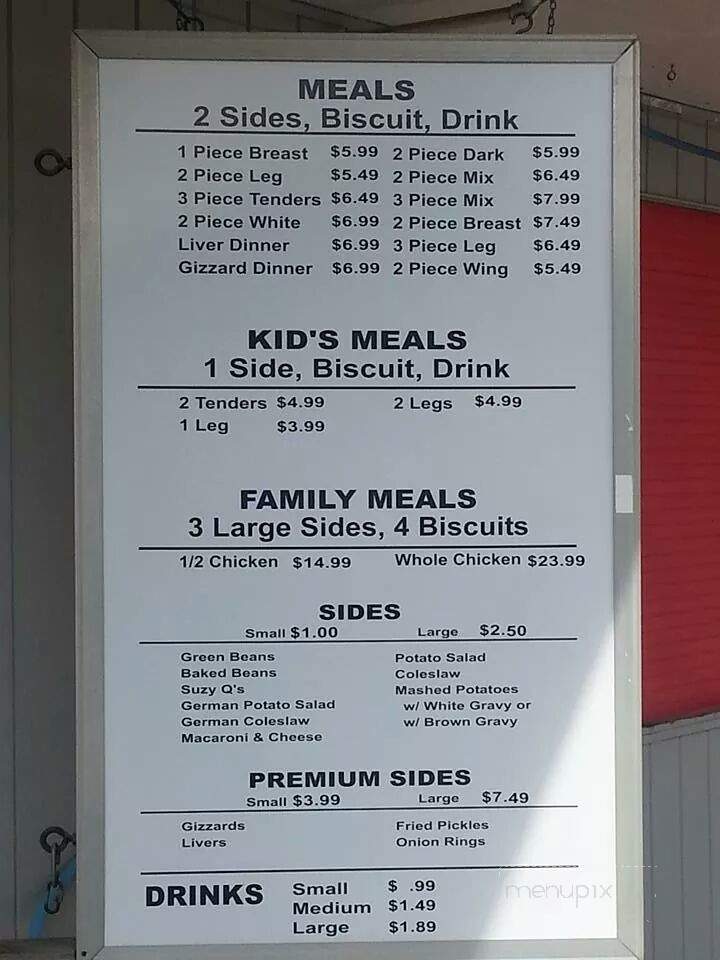 Kick's Fried Chicken - Carthage, MO menu_pic