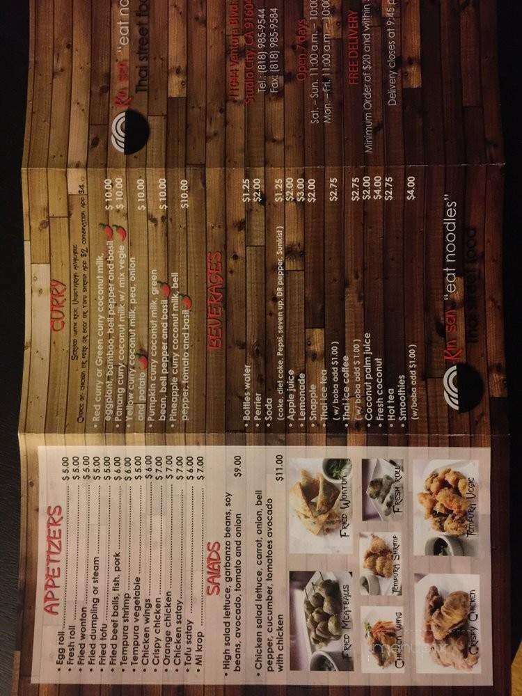 Kin Sen eat noodles - Studio City, CA menu_pic