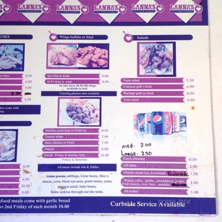Lanna's Entree's - Tampa, FL menu_pic