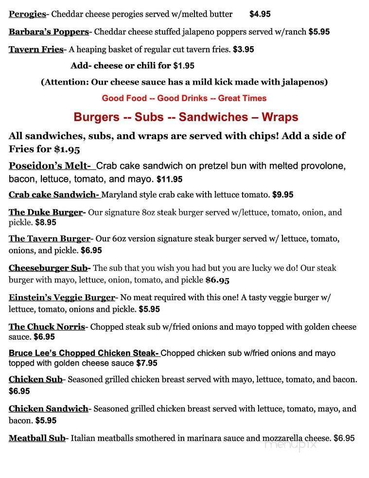 Legends Food & Drink - Hanover, PA menu_pic