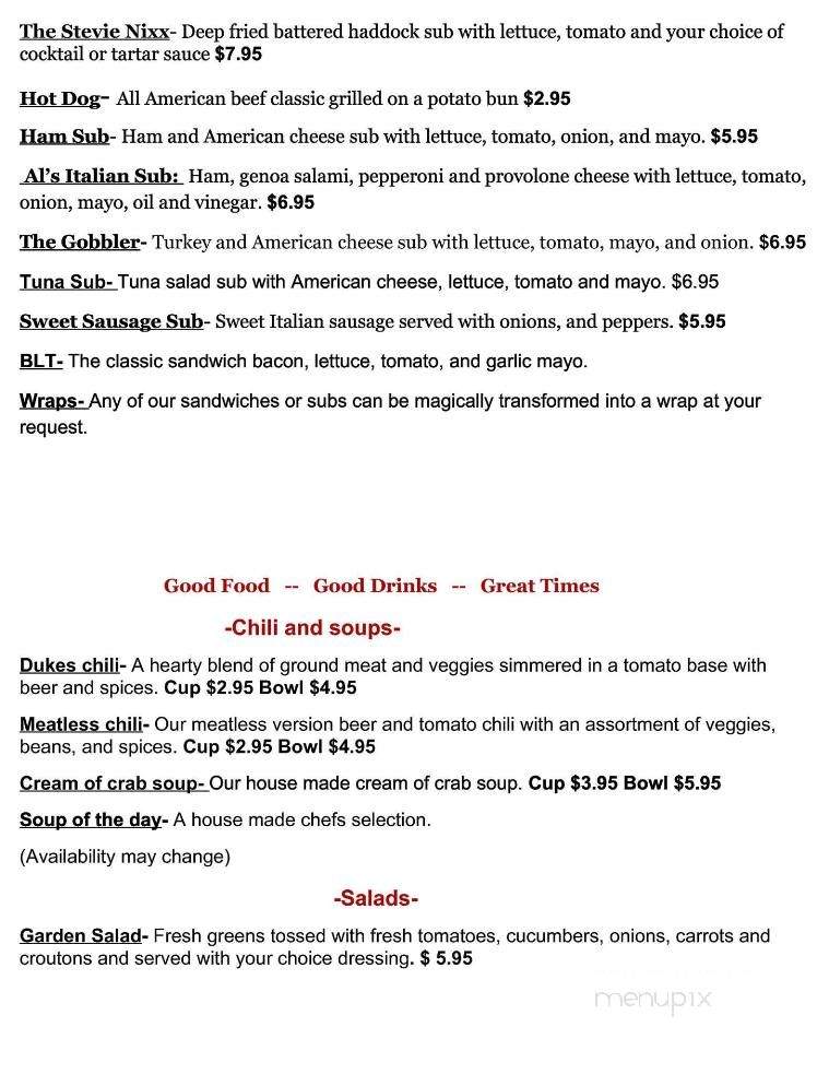 Legends Food & Drink - Hanover, PA menu_pic
