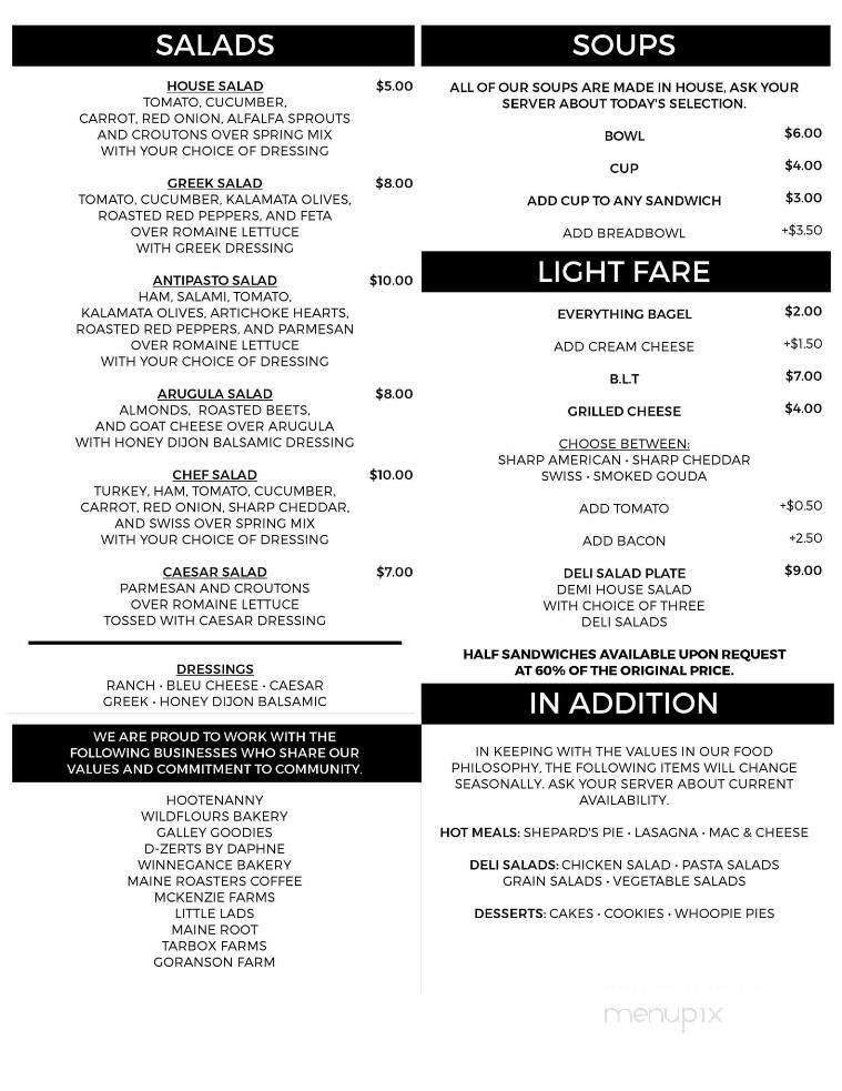 Live Edge Deli - Bath, ME menu_pic
