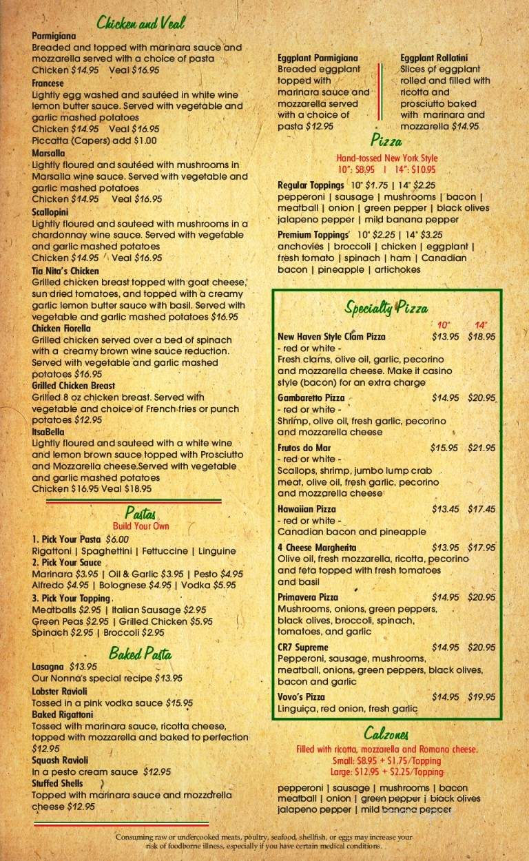 Luiginas Pizza and Grill - Fort Myers, FL menu_pic