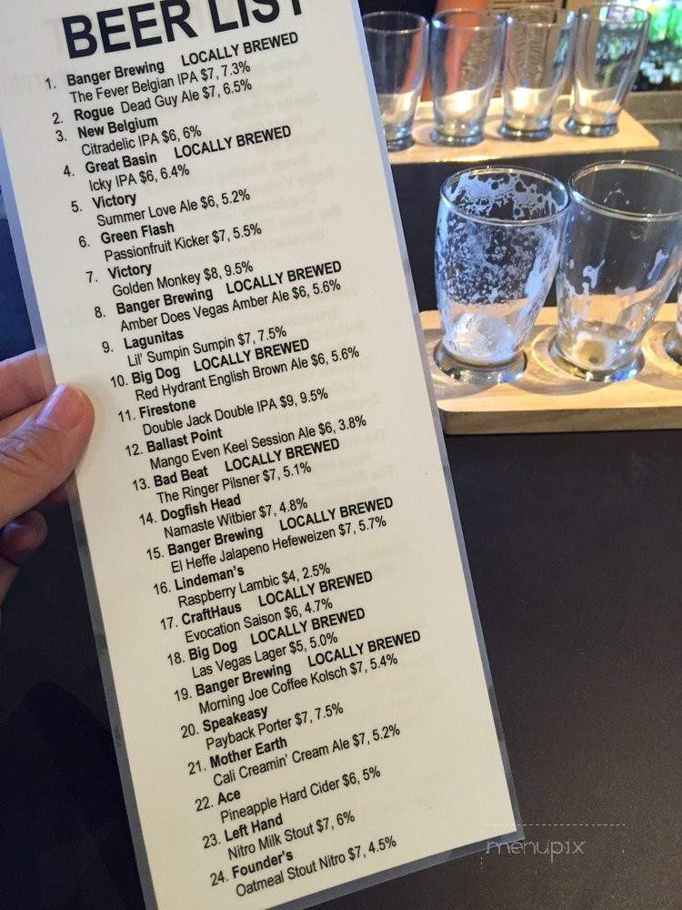 LV bar - Las Vegas, NV menu_pic