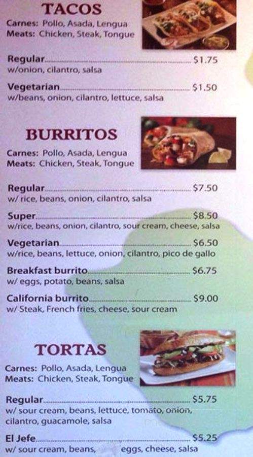 Mi Lindo Jalisco - Oakland, CA menu_pic