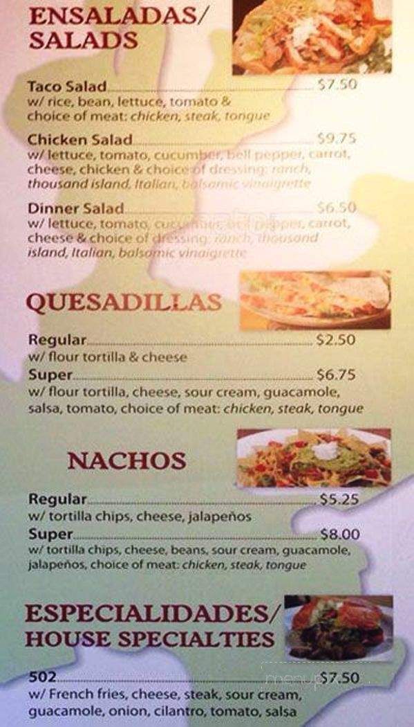 Mi Lindo Jalisco - Oakland, CA menu_pic