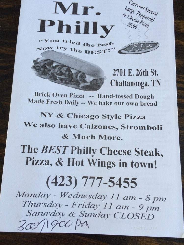 Mr Philly - Chattanooga, TN menu_pic