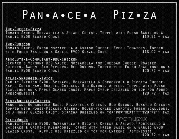 Panacea Pizza - Burlington, VT menu_pic