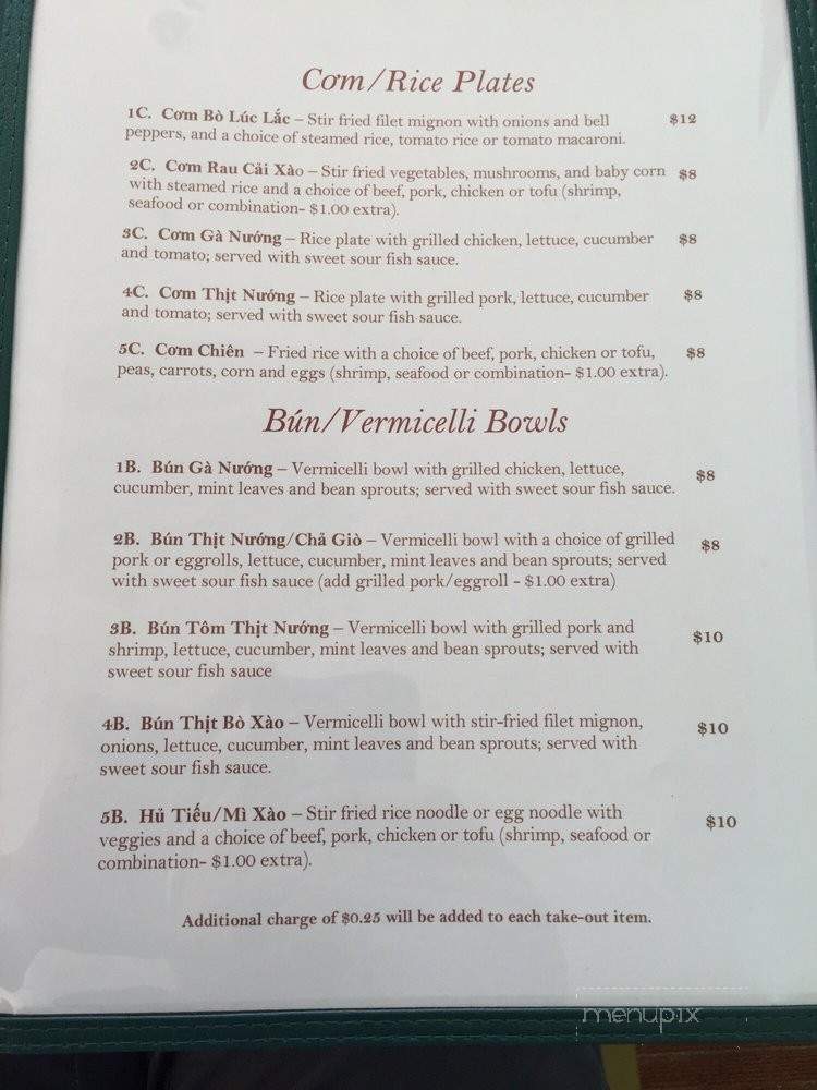 Pho 101 - San Jose, CA menu_pic