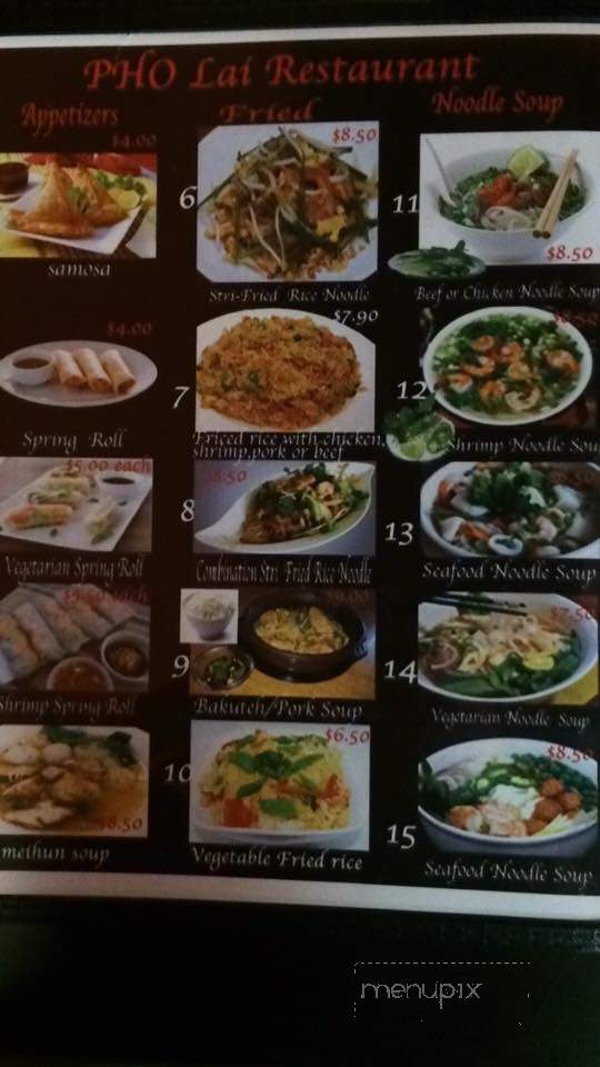 Pho Lai Restaurant - Greenwood, IN menu_pic