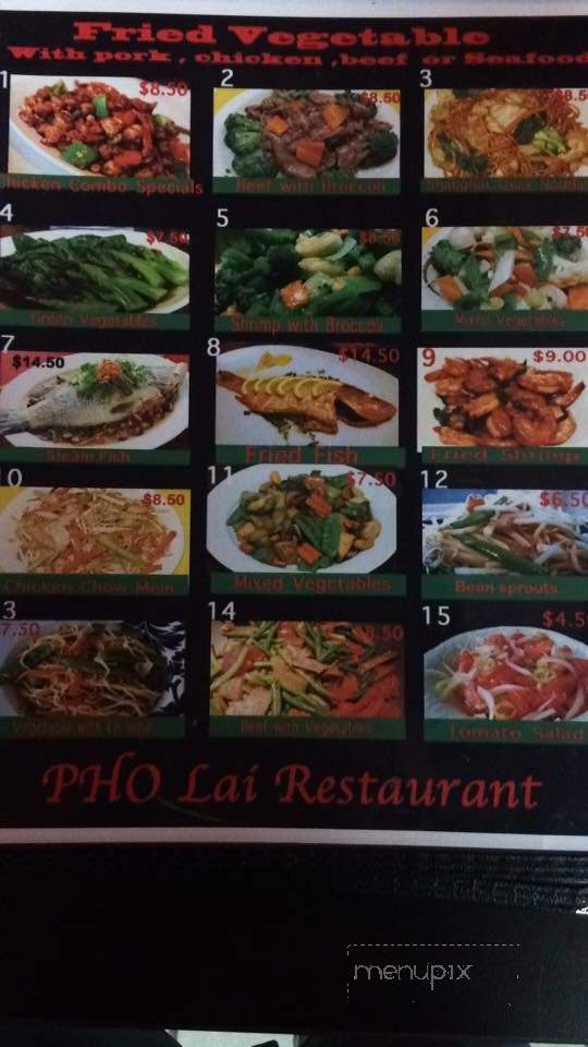 Pho Lai Restaurant - Greenwood, IN menu_pic