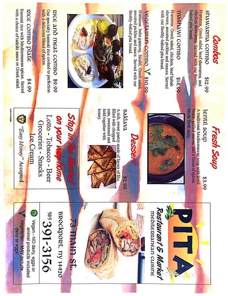 PITA Restaurant & Market - Brockport, NY menu_pic