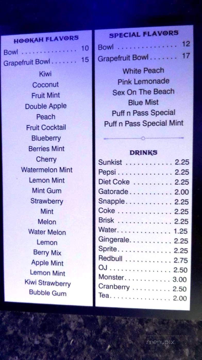 Puff N Pass Hookah Lounge - East Stroudsburg, PA menu_pic