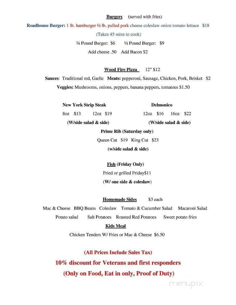 Ridley's Roadhouse BBQ - Geneva, NY menu_pic