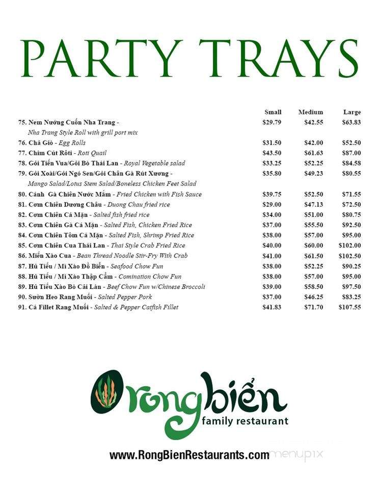 Rong Bien Togo - San Jose, CA menu_pic