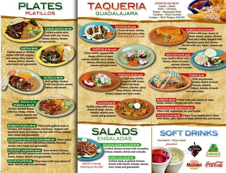 Taqueria Guadalajara - Columbus, OH menu_pic