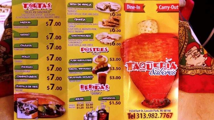 Taqueria Sabores - Lincoln Park, MI menu_pic