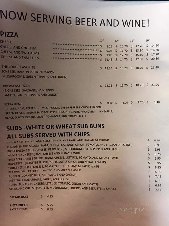 The Lodge - Tawas City, MI menu_pic