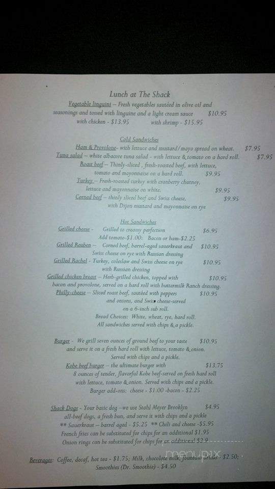 The Shack - Bolton Landing, NY menu_pic