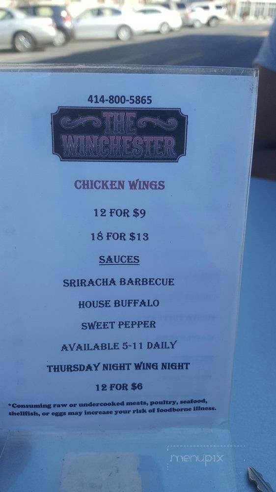 The Winchester - Milwaukee, WI menu_pic