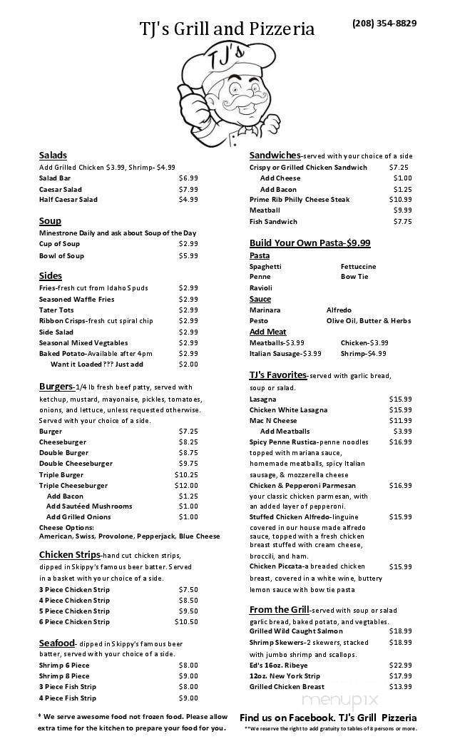 TJ's Grill & Pizzeria - Driggs, ID menu_pic