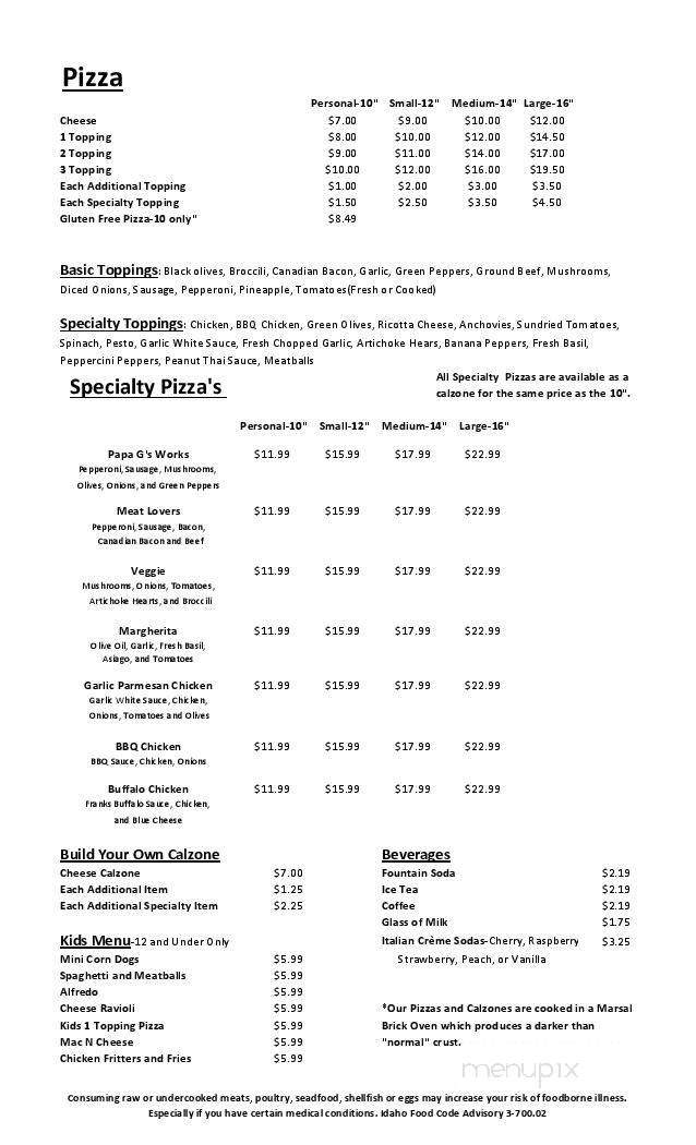 TJ's Grill & Pizzeria - Driggs, ID menu_pic