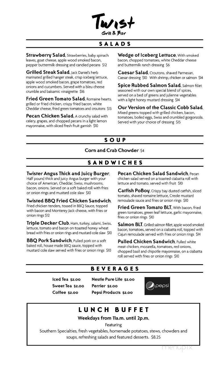Twist Grill & Bar - Decatur, AL menu_pic