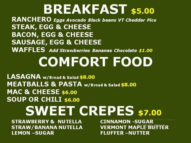 Two Brews Cafe - Bennington, VT menu_pic