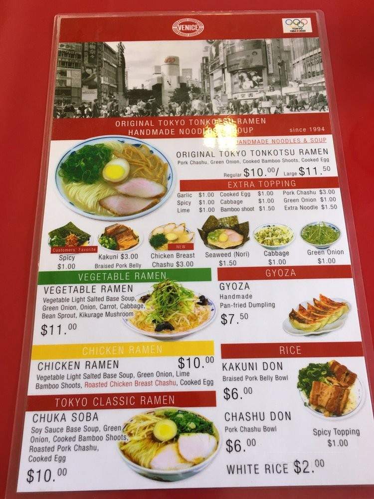 Venice Ramen - Marina Del Rey, CA menu_pic