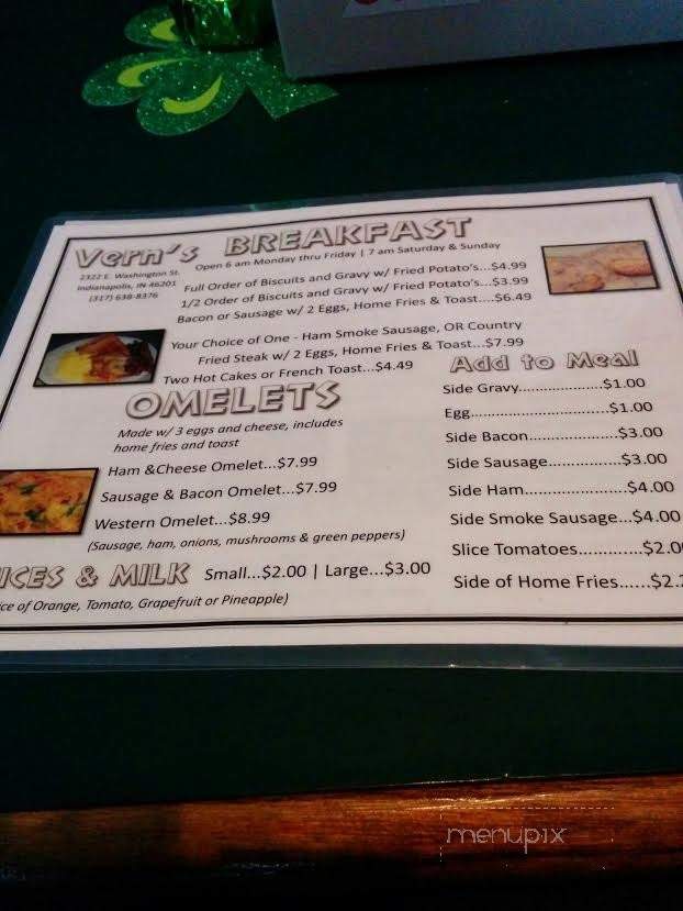 Vern's - Indianapolis, IN menu_pic