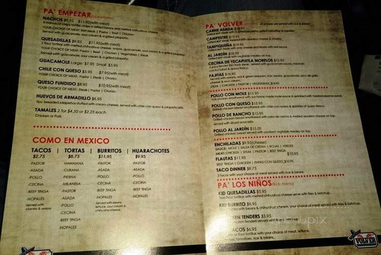 Volver Mexican Cantina & Grill - Palos Hills, IL menu_pic