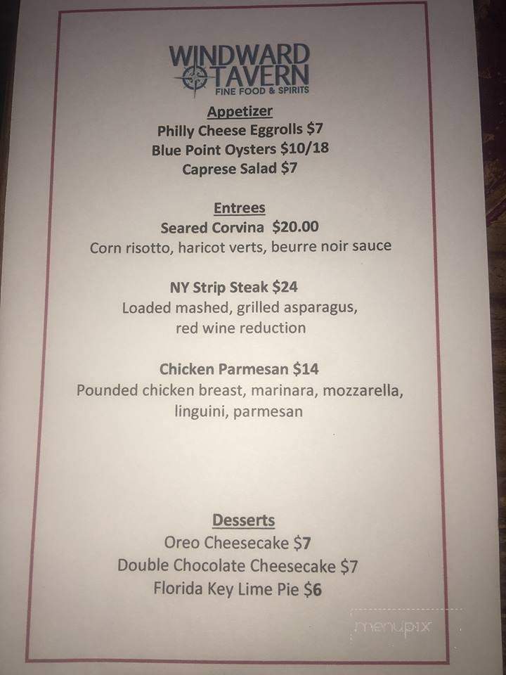 Windward Tavern - Alpharetta, GA menu_pic