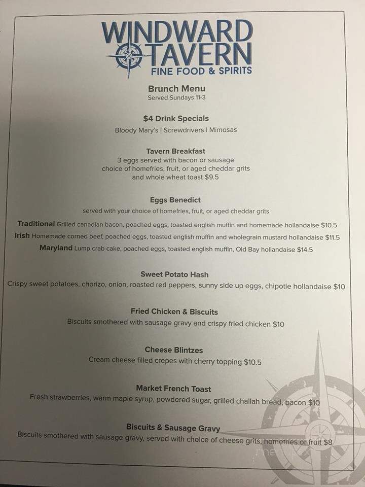 Windward Tavern - Alpharetta, GA menu_pic