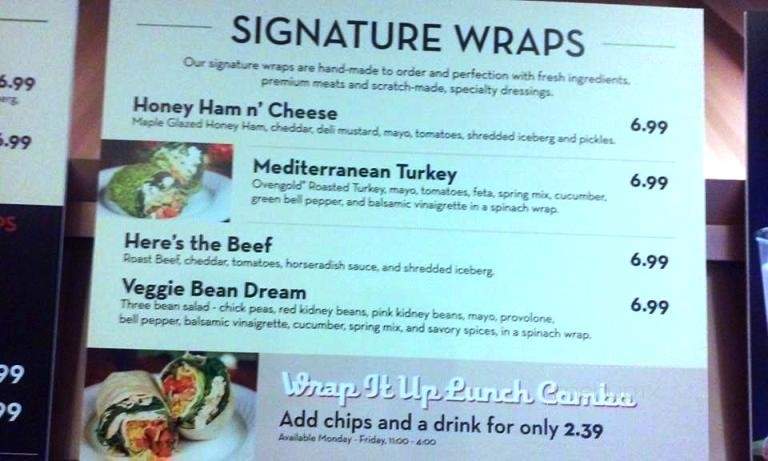 Wrap It Up - DeLand, FL menu_pic