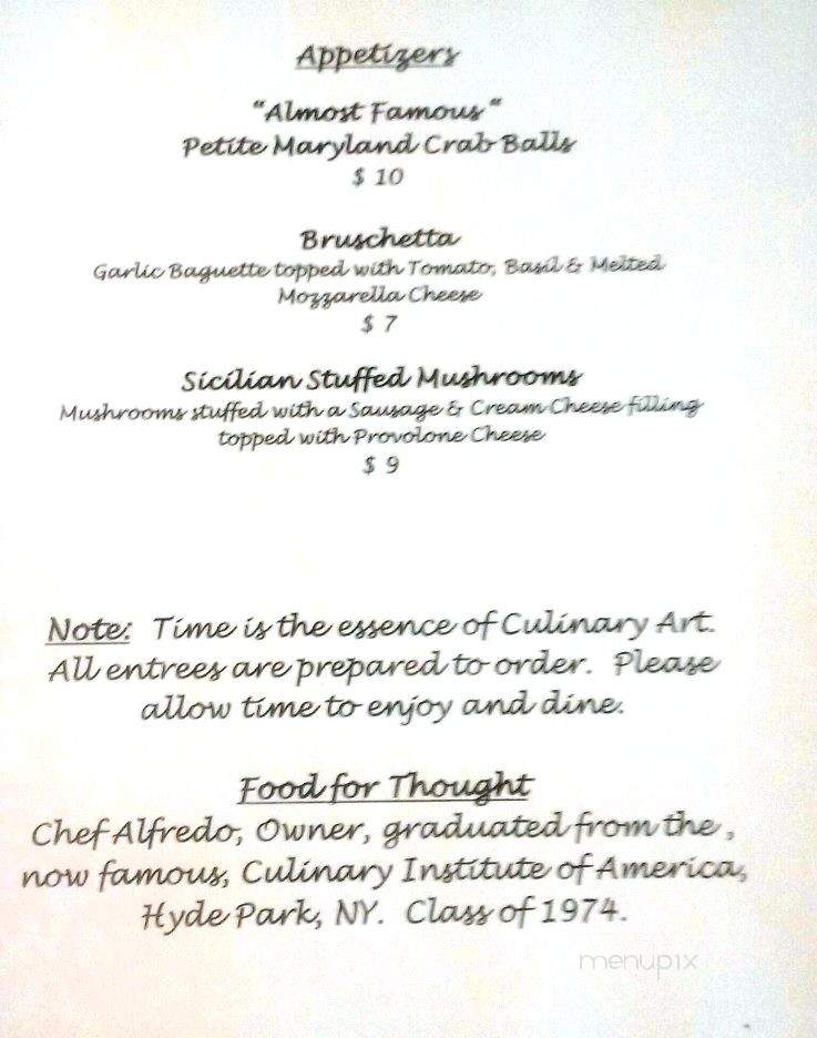 Alfredo's Restaurant - Fort Myers, FL menu_pic