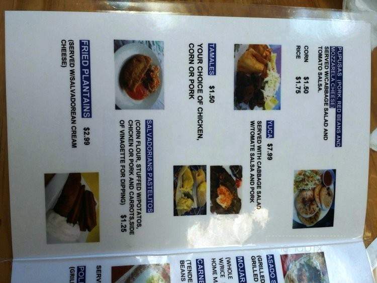 A Taste of El Salvador - Asheville, NC menu_pic