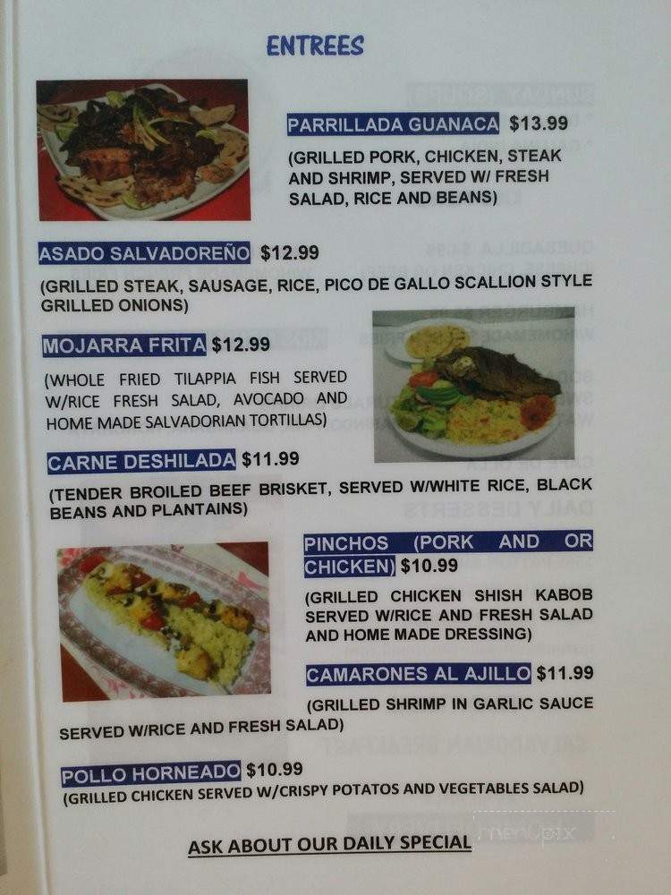 A Taste of El Salvador - Asheville, NC menu_pic