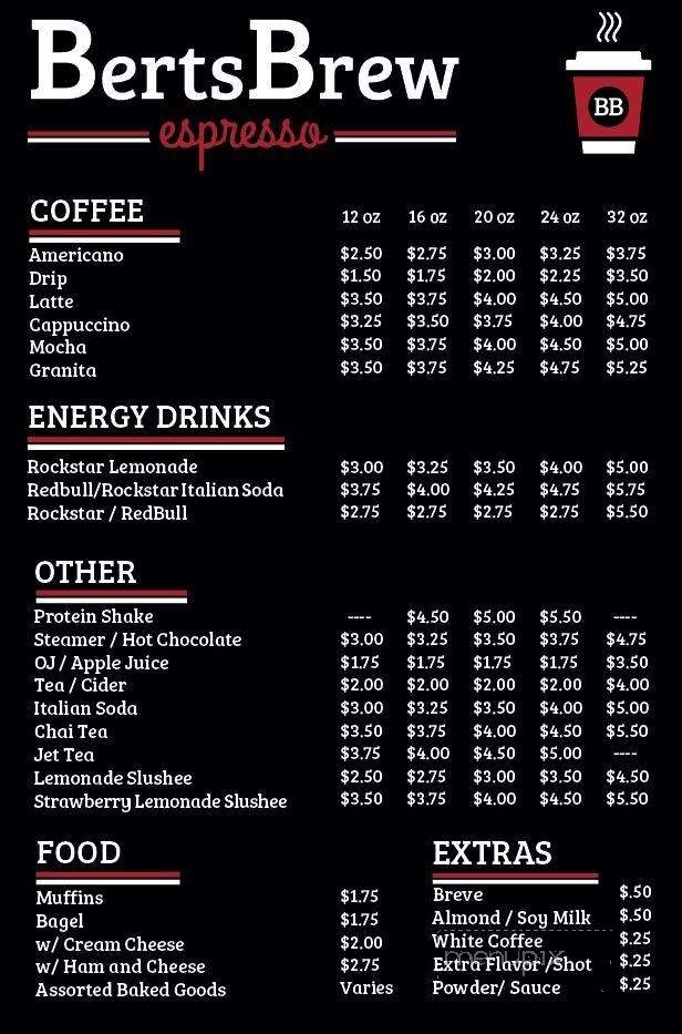 Berts Brew Espresso - Spokane, WA menu_pic