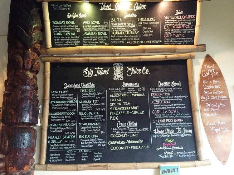 Big Island Juice Co - Hilo, HI menu_pic