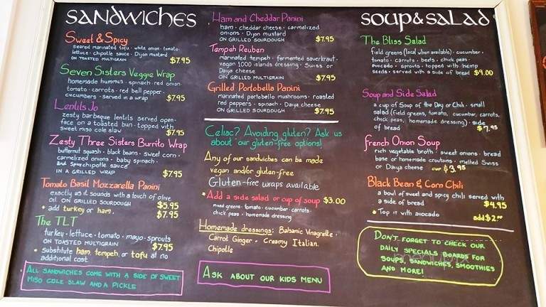 Bliss - Easthampton, MA menu_pic