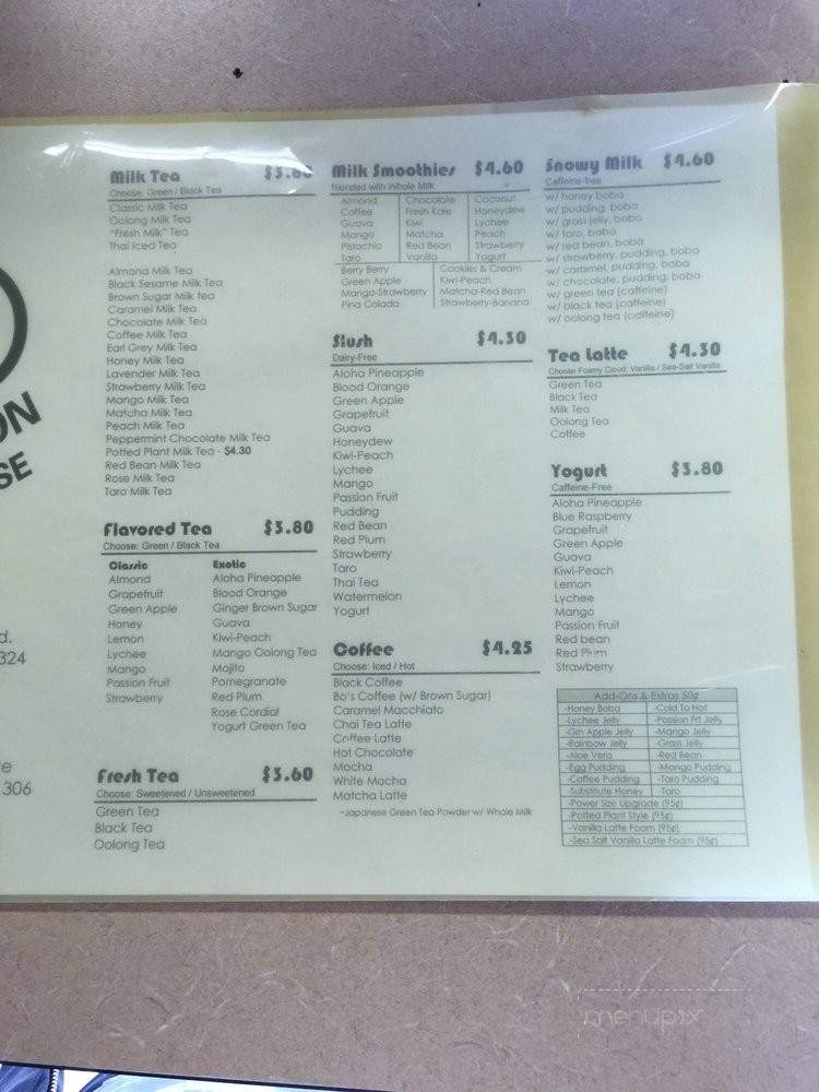Bon Bon Tea House - Canoga Park, CA menu_pic