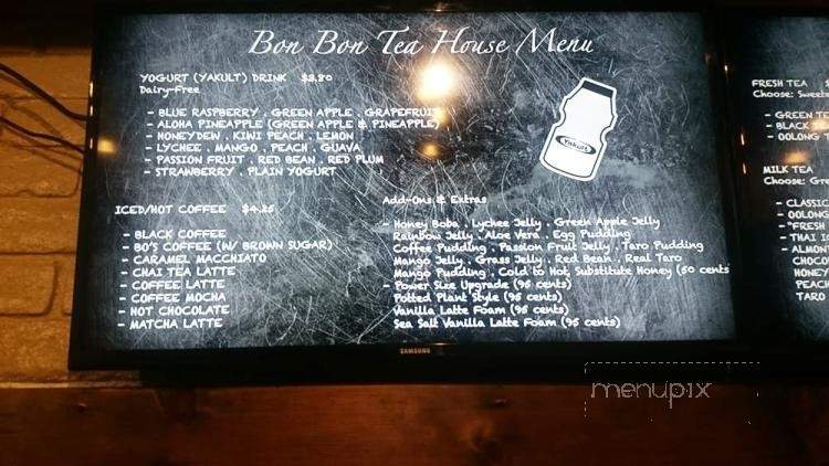Bon Bon Tea House - Canoga Park, CA menu_pic