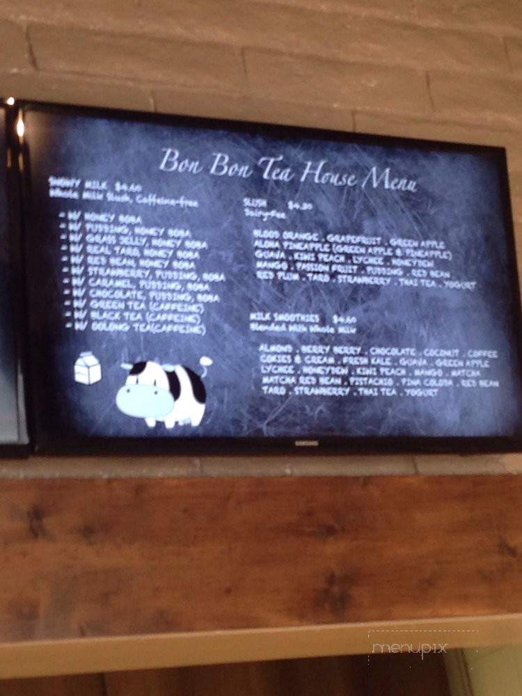 Bon Bon Tea House - Canoga Park, CA menu_pic