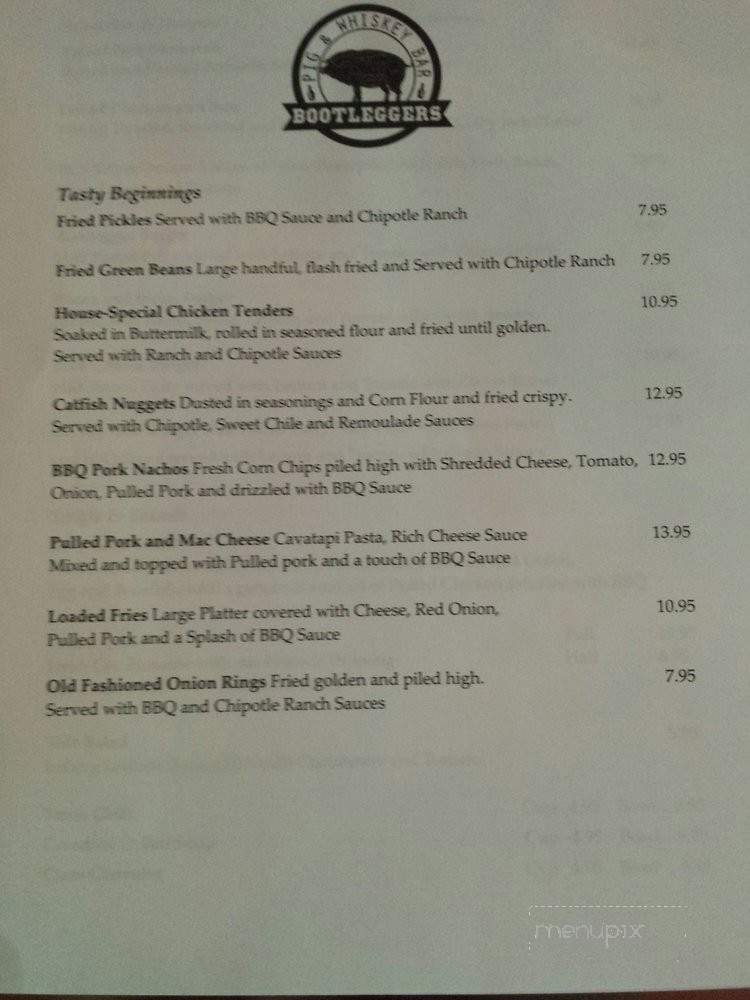 Bootleggers Pig and Whiskey Bar - Grosse Pointe Park, MI menu_pic